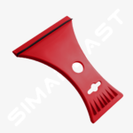 Double-sided ice scraper with a rubber water remover