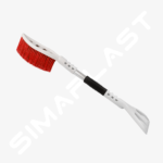 Ice scraper with a soft handle and a larger brush